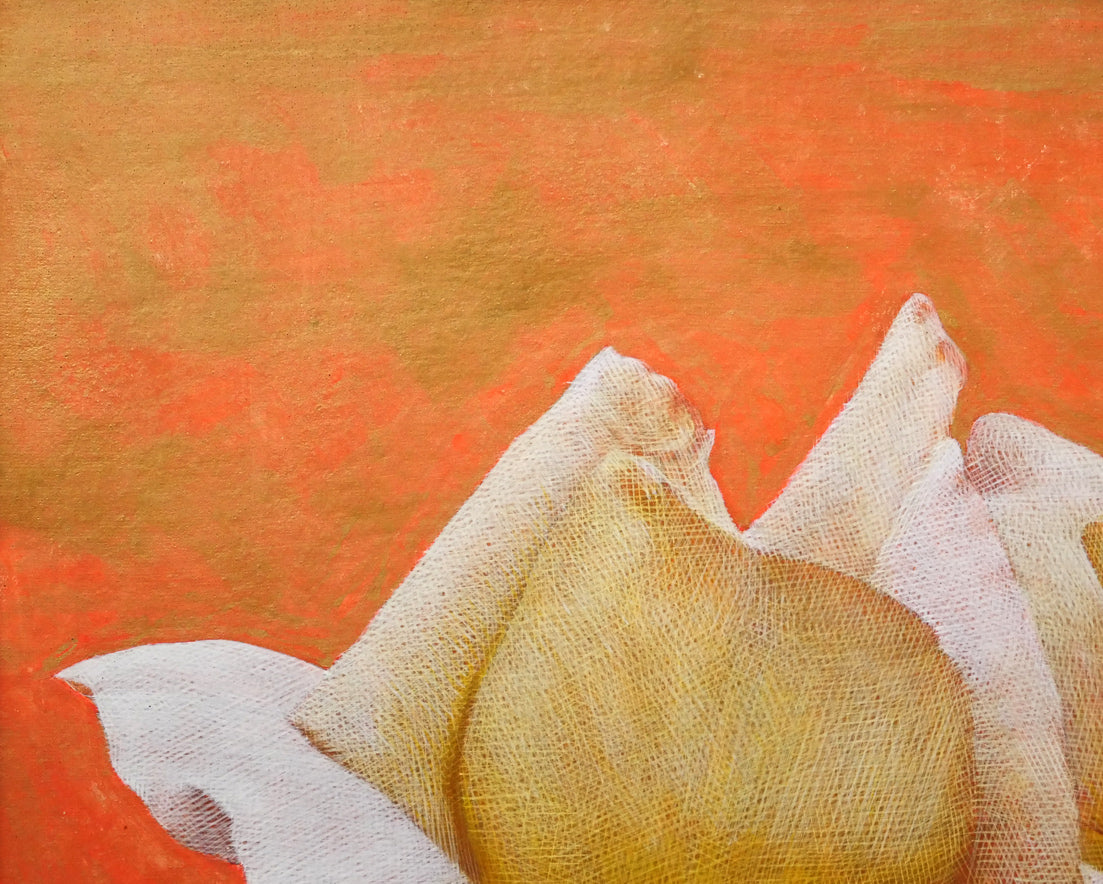 安田祐三（祐造）「北の華々1」テンペラ画・P6号　拡大画像1