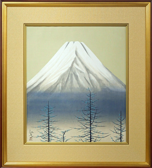 安田靫彦「黎明富岳」木版画