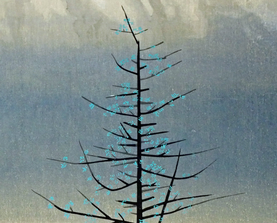 安田靫彦「黎明富岳」木版画　拡大画像3