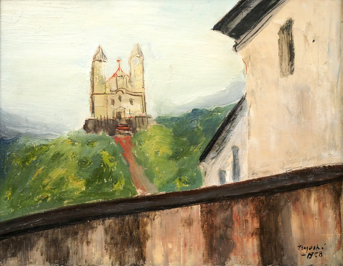 矢柳剛「ベロオリゾンテ教会（ブラジル風景）」油絵・F6号　作品全体画像