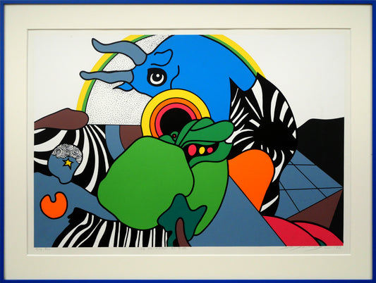 矢柳剛「LE　TAUREAU（「現代版画＜星座＞シリーズ牡牛座」より）」版画