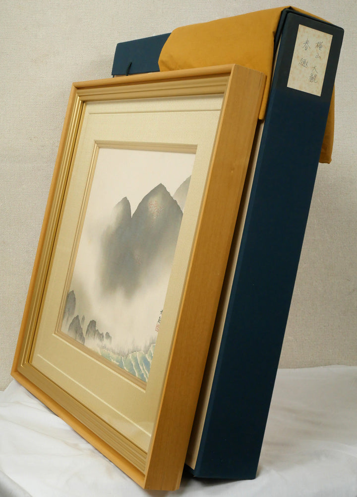 横山大観「春趣（山桜）」絹本・彩色・6号 絵画買取・販売の小竹美術