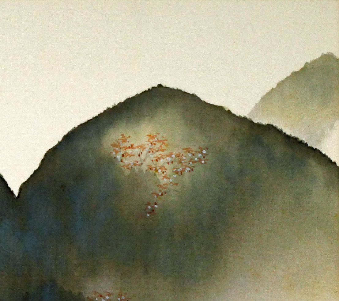 横山大観「春趣（山桜）」絹本・彩色・6号　拡大画像2