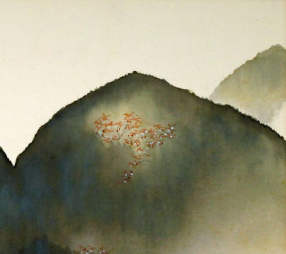 横山大観「春趣（山桜）」絹本・彩色・6号　拡大画像2