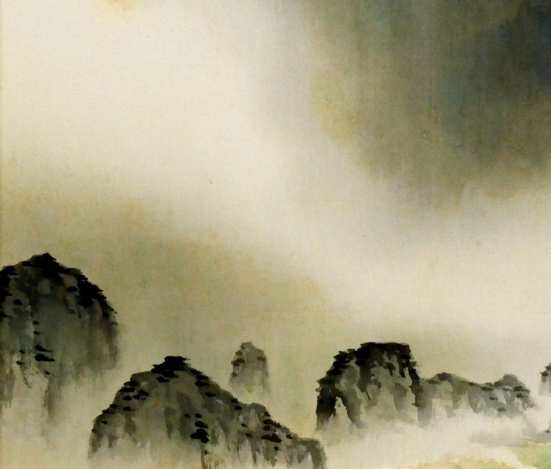 横山大観「春趣（山桜）」絹本・彩色・6号 絵画買取・販売の小竹美術