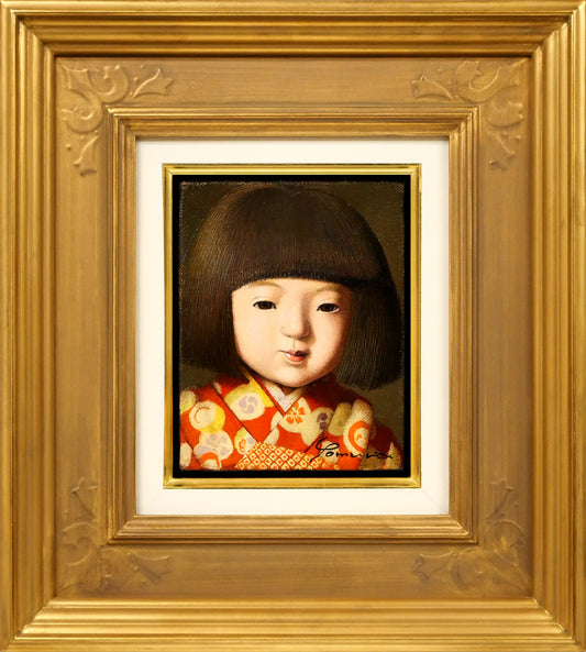 余村展「人形（市松人形）」油絵・F0号