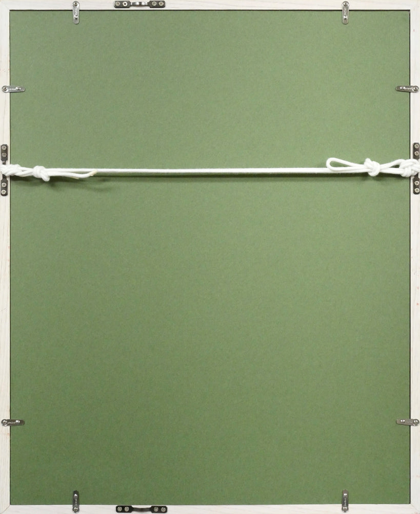 余村展「人形（市松人形）（白額）」油絵・F6号　額縁裏側画像