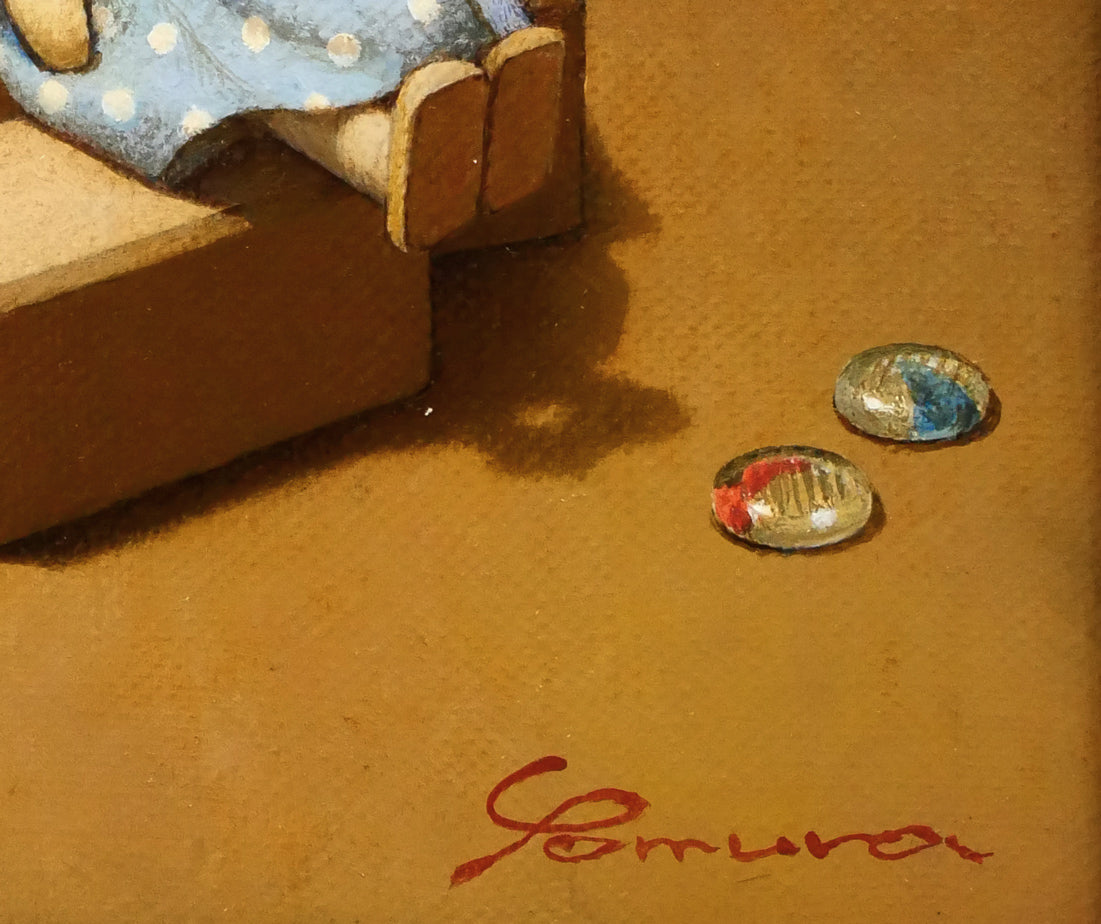 余村展「積木（１）」油絵・F3号　拡大画像8