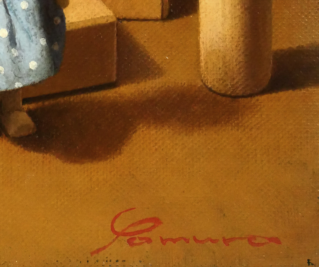 余村展「積木（2）」油絵・F3号　拡大画像6