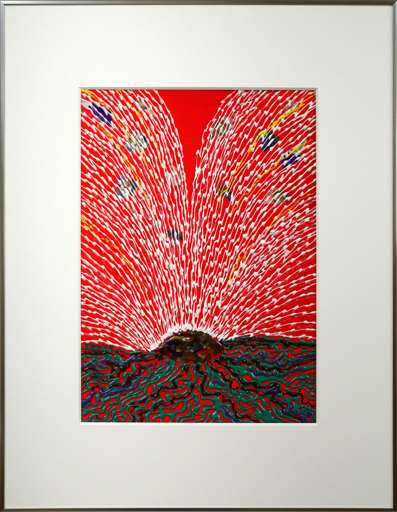米谷雄平「作品05－05"THE　HAIKU（俳句）”」アクリル画にコラージュ作品・5号