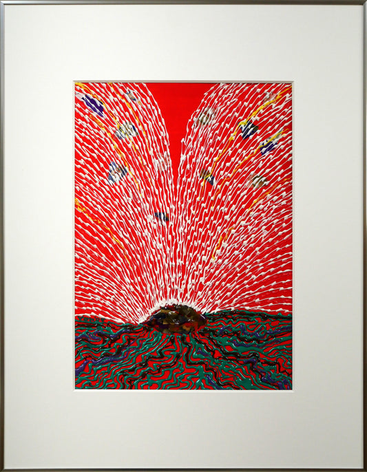 米谷雄平「作品05－05"THE　HAIKU（俳句）”」アクリル画にコラージュ作品・5号