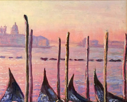 吉本哲「ヴェネチア夜明け（イタリア）」油絵・F4号　拡大画像2