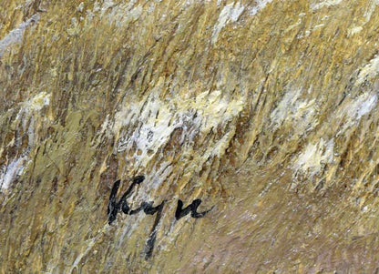 相原求一朗「駒ヶ岳初秋（北海道）」油絵・P10号　サイン部分