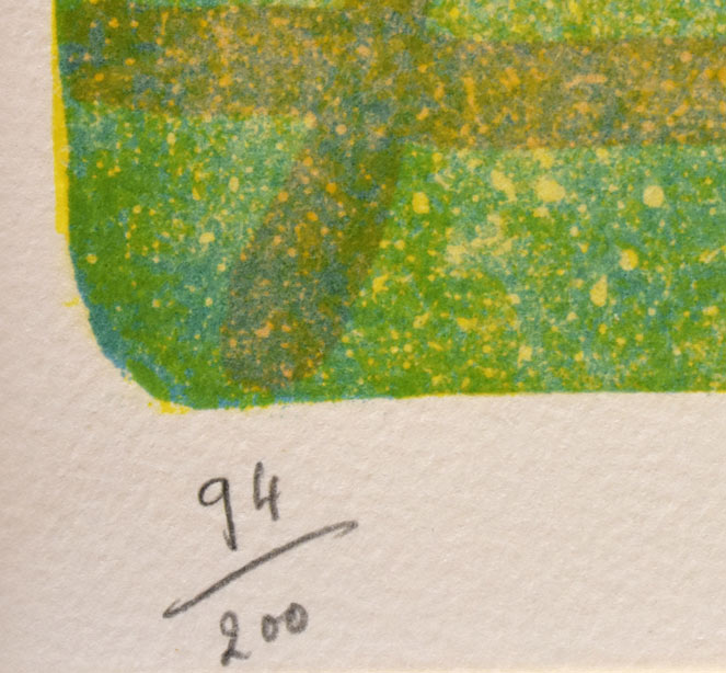 ポール・アイズピリ「バラときんぽうげの花束」リトグラフ　限定番号部分（ed,94/200）