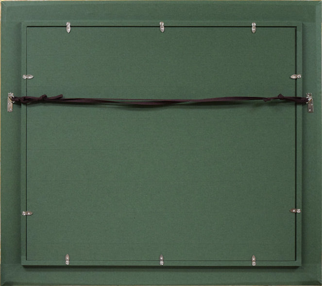 安食慎太郎「赤富士」油絵・F10号　額縁裏側画像