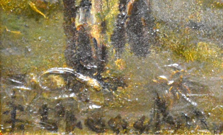 アラロフ「夜のパストウール」油絵・3号・月光荘　拡大部分3