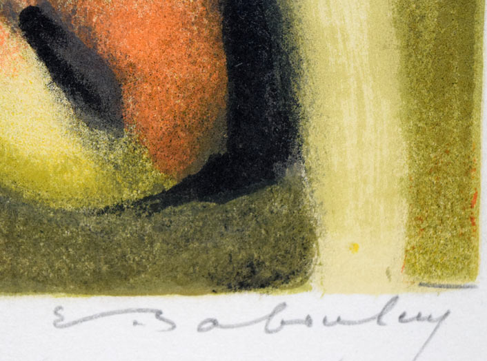 バブレーヌ「静物画」リトグラフ　本人直筆鉛筆サイン部分
