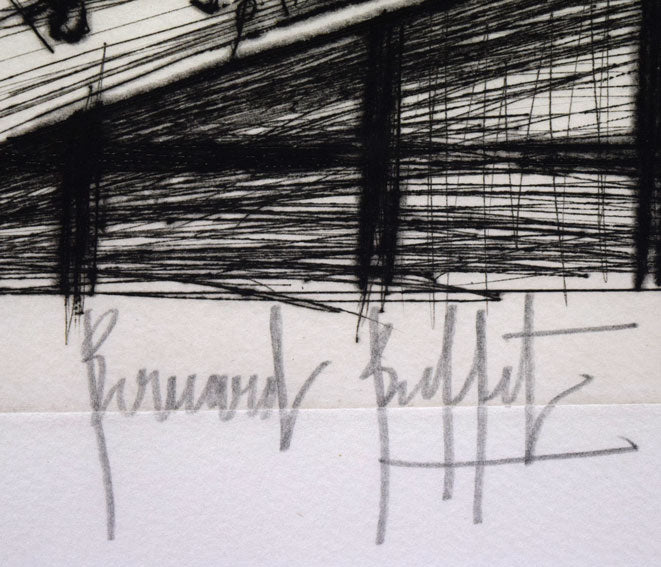 ビュッフェ「静物」ドライポイント（銅版画）　本人直筆鉛筆サイン拡大画像