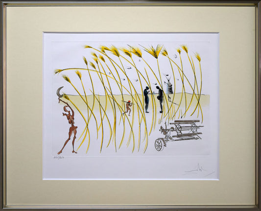 サルバドール　ダリ（Salvador　DALI）「刈入れ機」銅版画