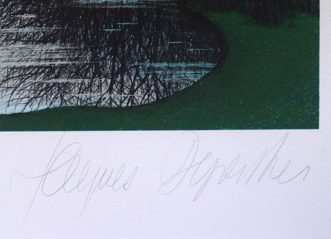 デペルト「ジュネーブのゴルフ場」リトグラフ　本人直筆鉛筆サイン