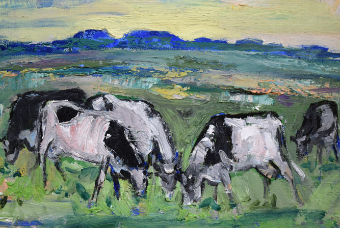 牛のいる風景 絵画買取・販売の小竹美術
