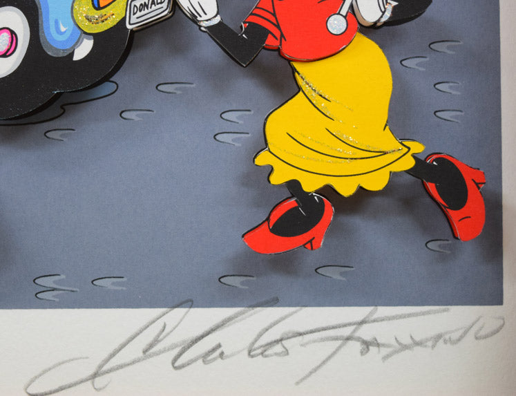 ファジーノ「MICKEY　WOOD」3D版画　本人直筆鉛筆サイン