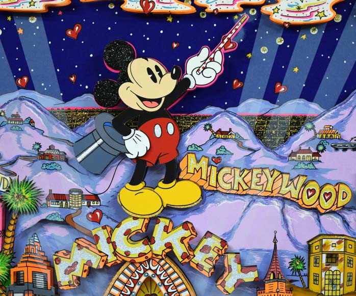 チャールズ　ファジーノ（Charles　FAZZINO）「MICKEY　WOOD」3Dシルクスクリーン版画　拡大画像2