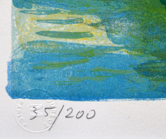 ロジェ・フォリシエ「セーヌ河」リトグラフ　限定番号部分（ed，35/200）