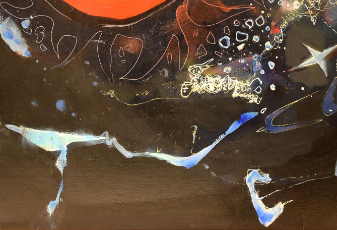 藤野千鶴子「宙（繭）」油絵・S50号　拡大画像4
