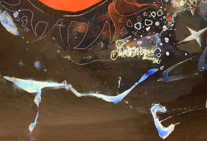 藤野千鶴子「宙（繭）」油絵・S50号　拡大画像4