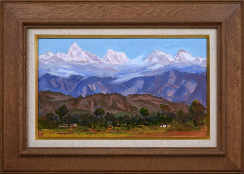 福原三郎「朝のアンナプルナ連峰（ネパール・ヒマラヤ）」油絵・M6号