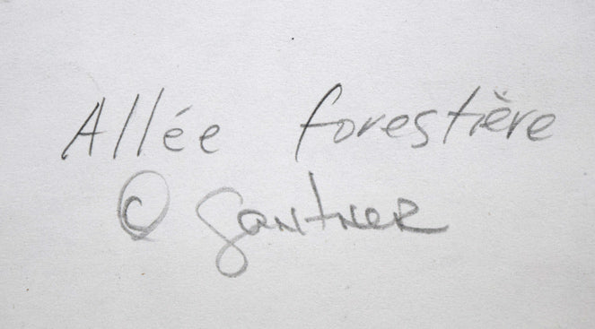 ガントナー「Allée　forestière（森の並木道）」紙にコンテ（素描）　裏側拡大画像2