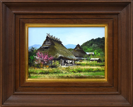 林喜市郎「丹波の春（兵庫）」油絵・SM