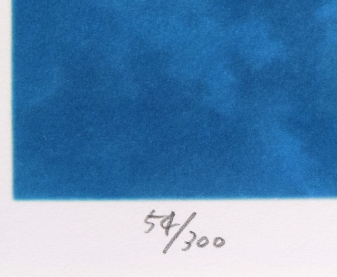 東山魁夷「山嶺湧雲」リトグラフ　限定番号（ed，54/300）拡大部分