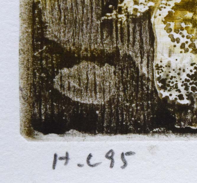 一原有徳「無題（茶）」銅版画・1995年作　限定番号（H.C＝作家保存版）、年記（1995）拡大画像