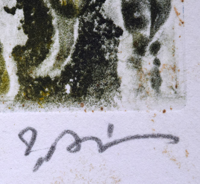 一原有徳「paur～」銅版画　本人直筆鉛筆サイン画像