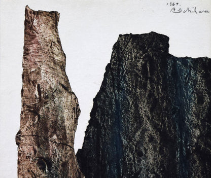 一原有徳「山」モノタイプ（一点物銅版画）　作品全体拡大画像