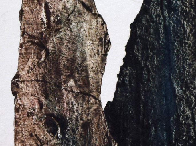 一原有徳「山」モノタイプ（一点物銅版画）　拡大画像3