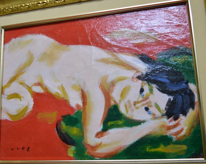 飯山勇（いいやまいさむ）「裸婦」油絵・F4号　作品全体画像3