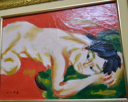 飯山勇（いいやまいさむ）「裸婦」油絵・F4号　作品全体画像3