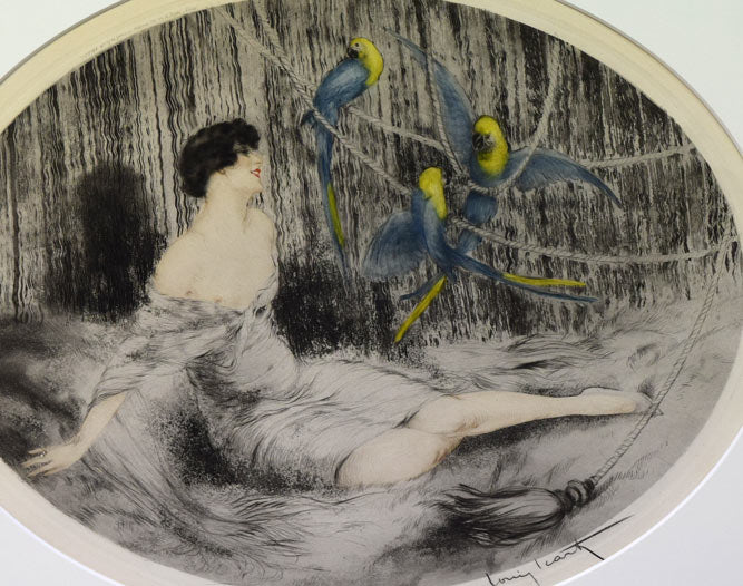 ルイ・イカール「オウム」銅版画（エッチング）・1925年作　拡大画像1