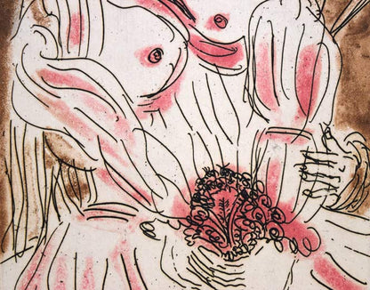 池田満寿夫「カップル」銅版画　拡大画像2