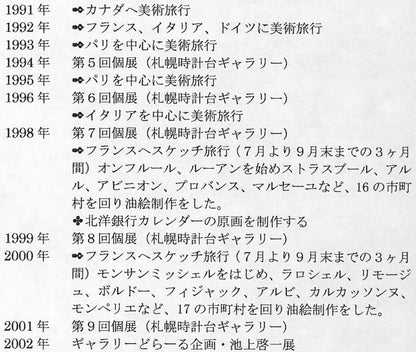 池上啓一「駒ヶ岳盛夏（函館）」油絵・F10号　略歴拡大部分2