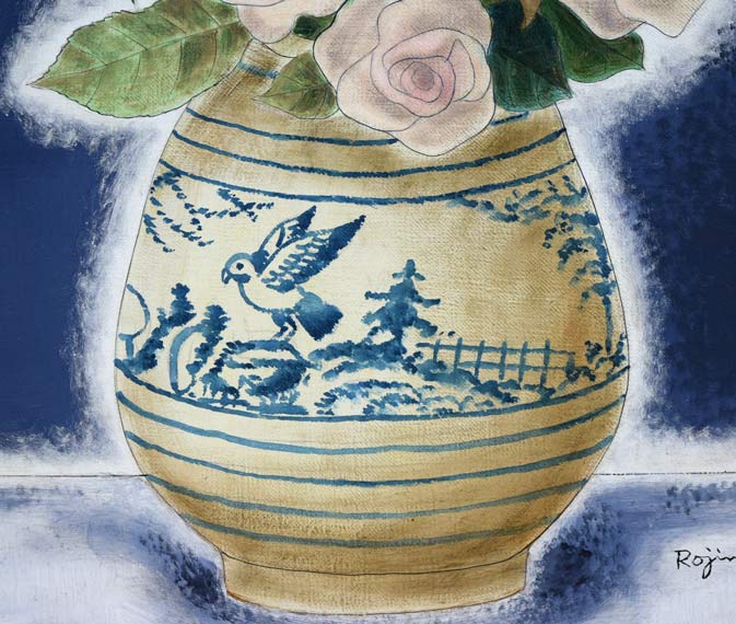今井ロヂン「バラ」油絵・F8号　拡大画像2