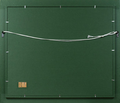 伊藤仁「晩秋木叢（こむら）」油絵・F20号　額縁裏側画像