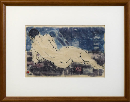 伊藤ゴオショ［豪将］「裸婦1」墨彩画・4号