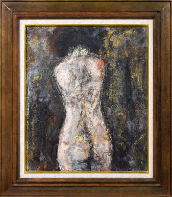伊藤ゴオショ「裸婦（縦）」フレスコ画・F8号