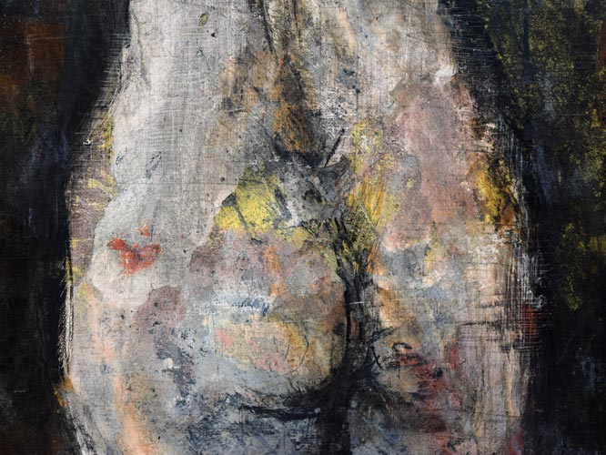 伊藤ゴオショ「裸婦（縦）」フレスコ画・F8号　拡大画像3