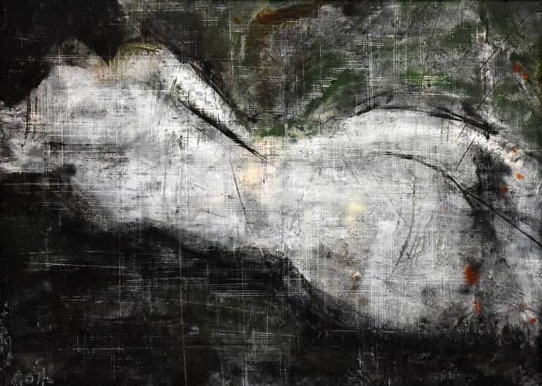 伊藤ゴオショ（豪将）「裸婦之図」フレスコ画・F4号　拡大部分