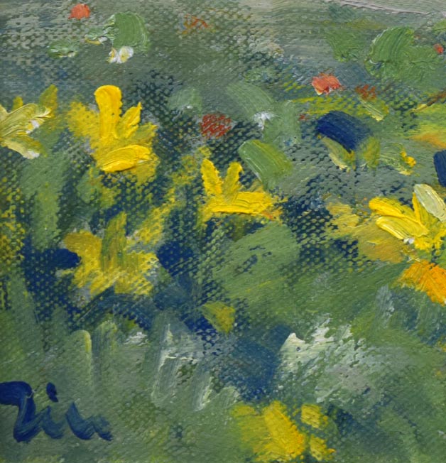 伊藤仁「小清水原生花園（斜里岳）」油絵・F4号　拡大画像2